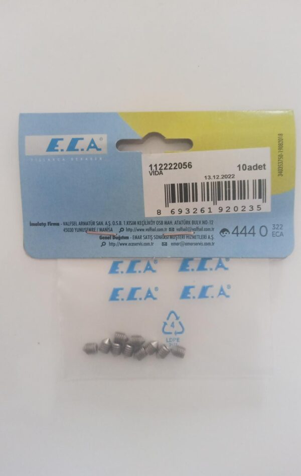 VİDA, INOX DIN 914/A2 (M5X6) 112222056 5 adet