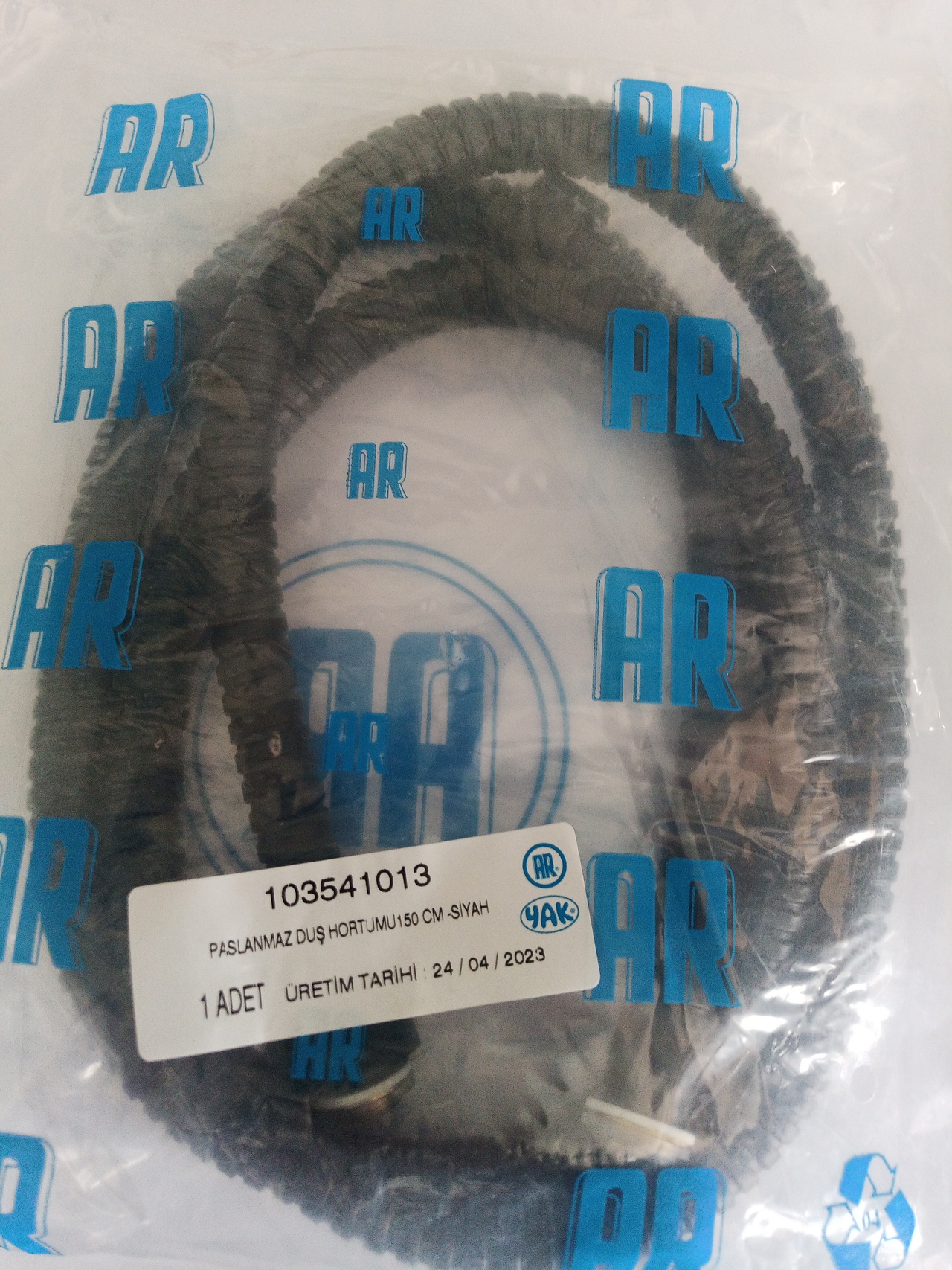 Paslanmaz Duş Hortumu (150 cm.)-SİYAH 103541013